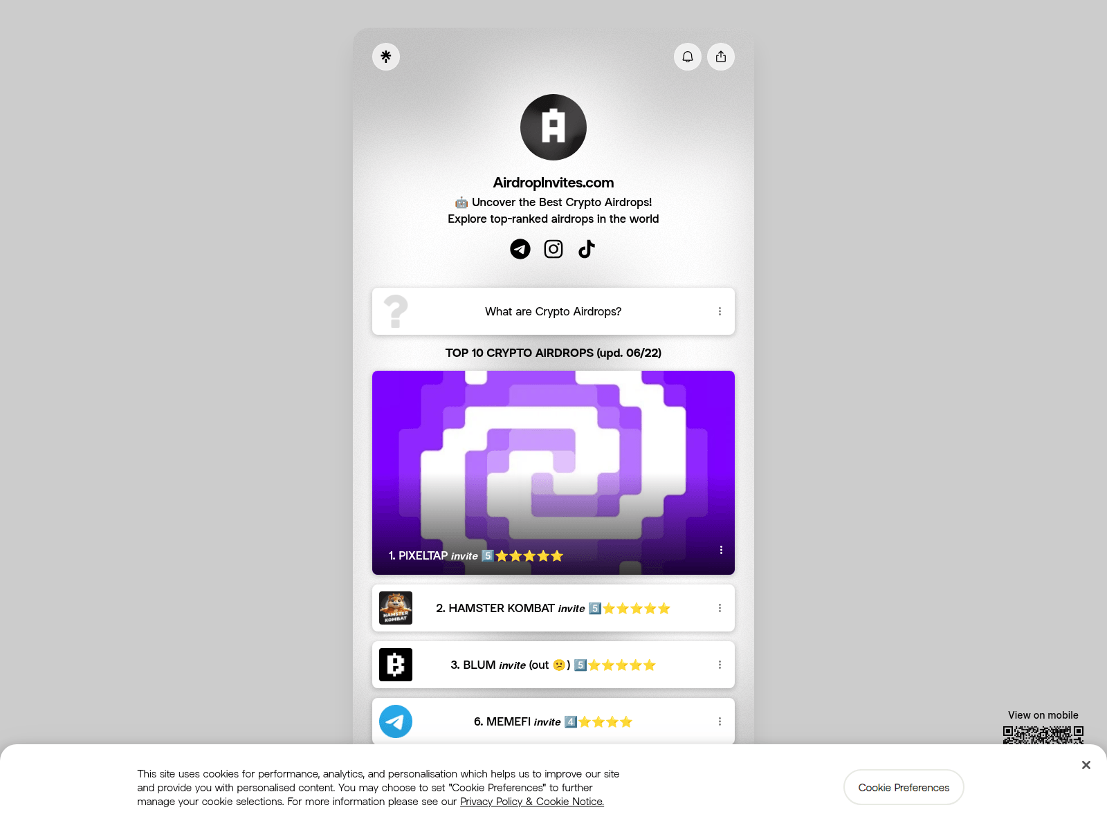 Screenshot of airdropinvites.com