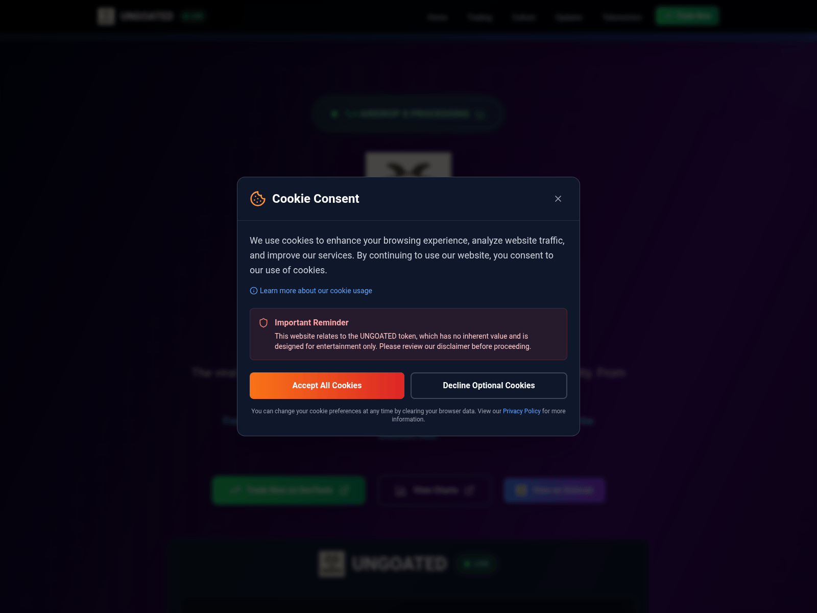 Screenshot of goatedairdrop.com