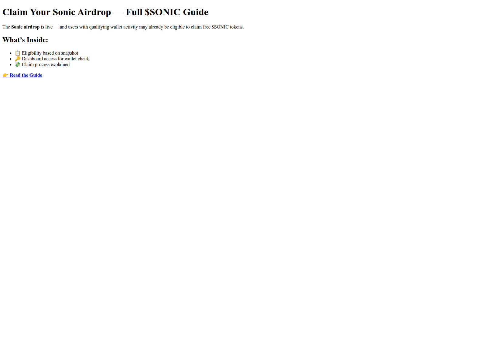 Screenshot of sonic-airdrop-guide.pages.dev