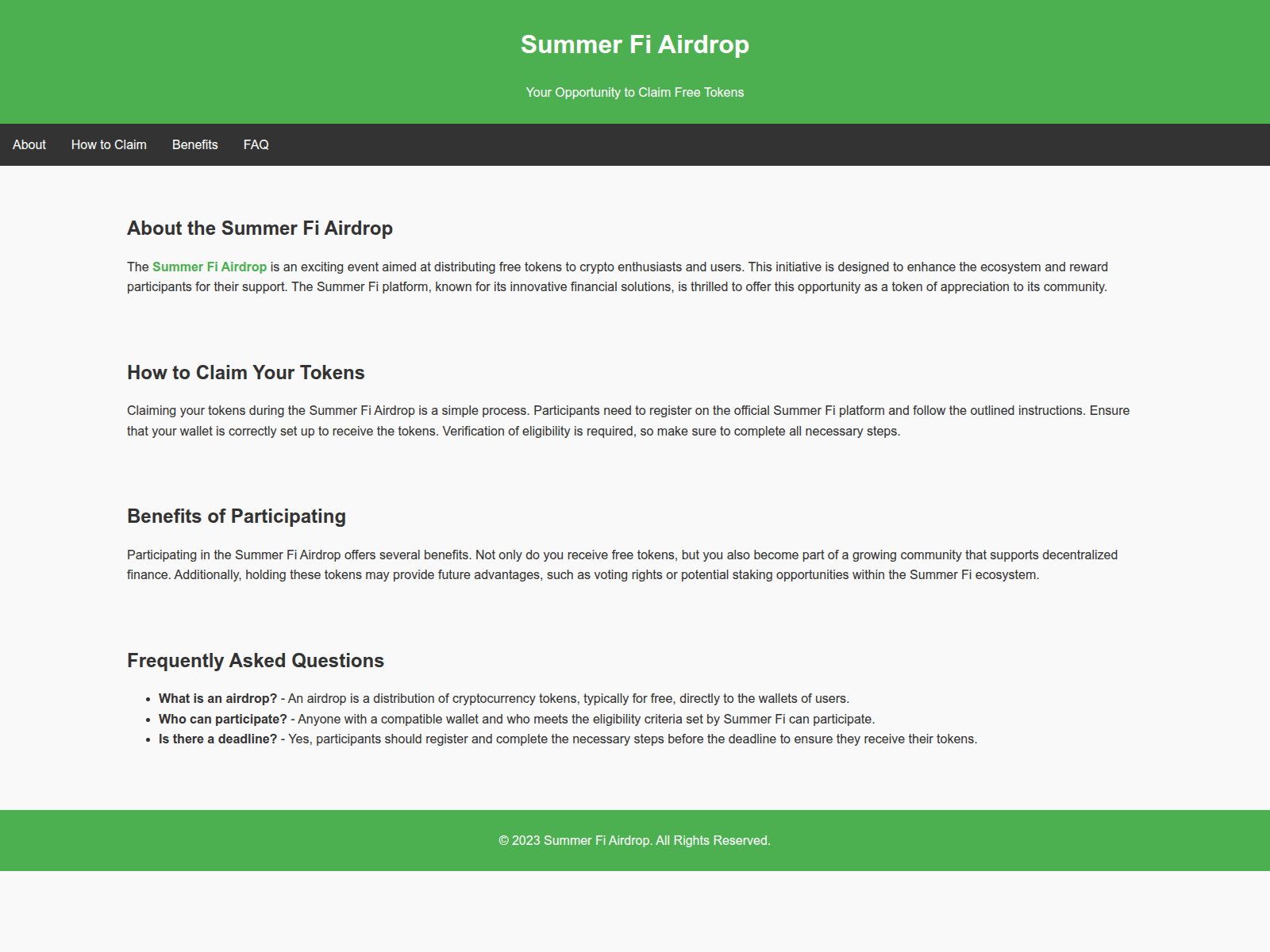 Screenshot of airdropsummerfi.live