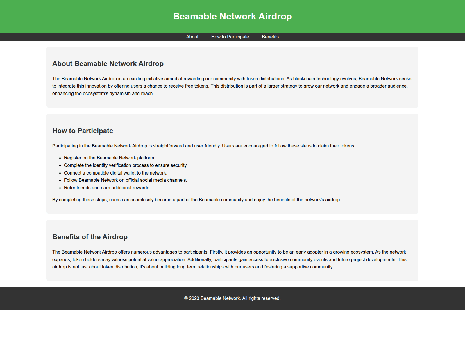 Screenshot of airdropbeamablenetwork.live