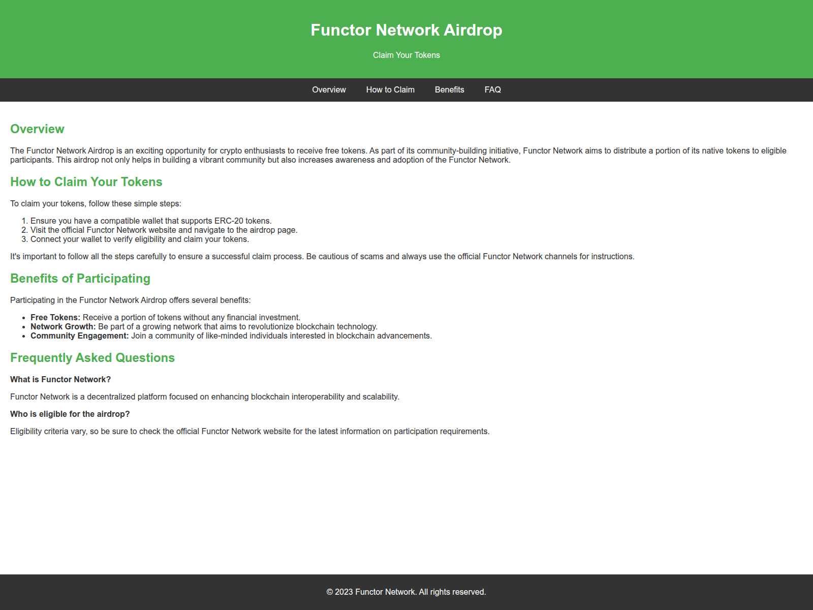 Screenshot of airdropfunctornetwork.live