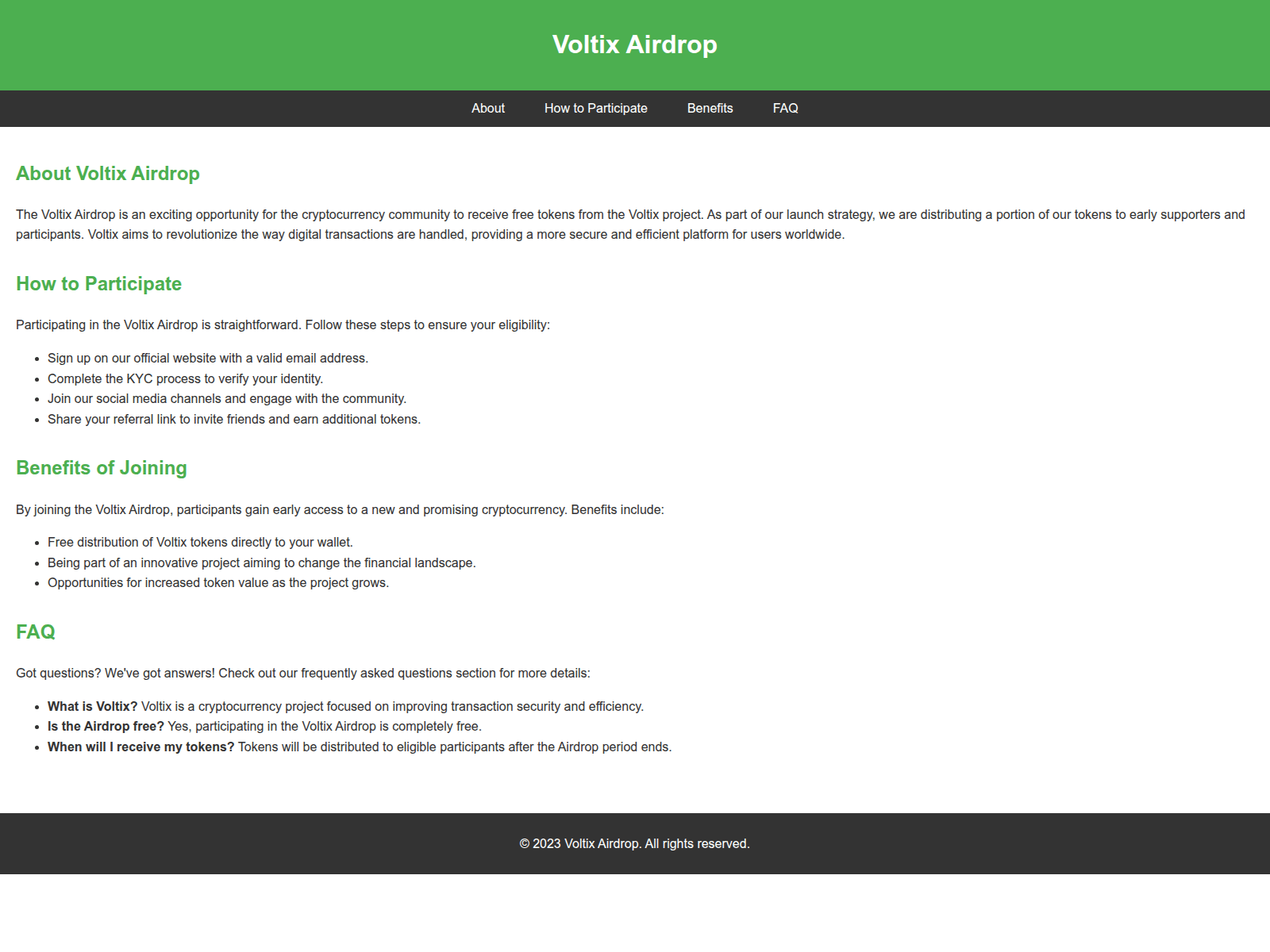 Screenshot of airdropvoltix.live