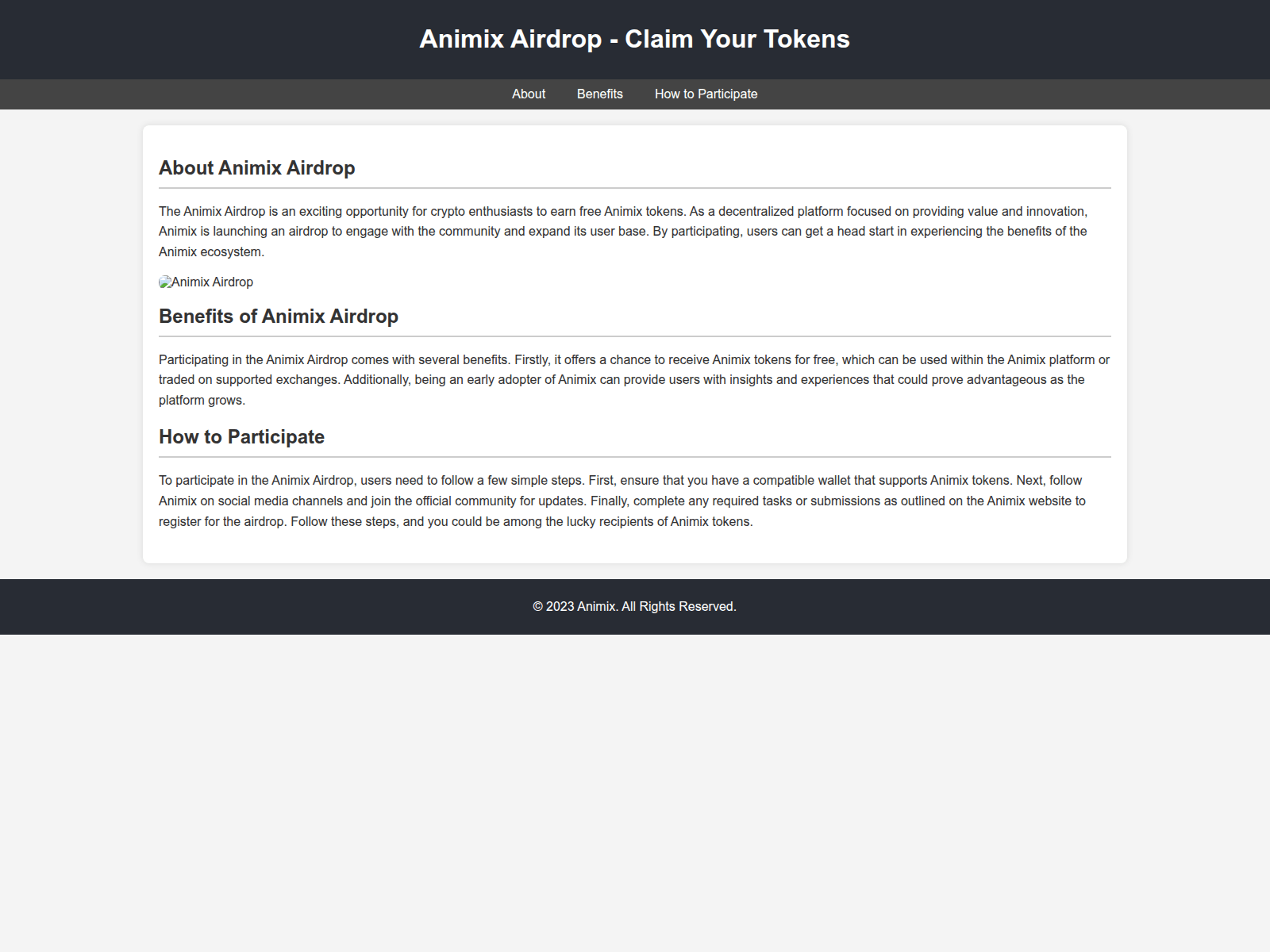 Screenshot of airdropanimix.live