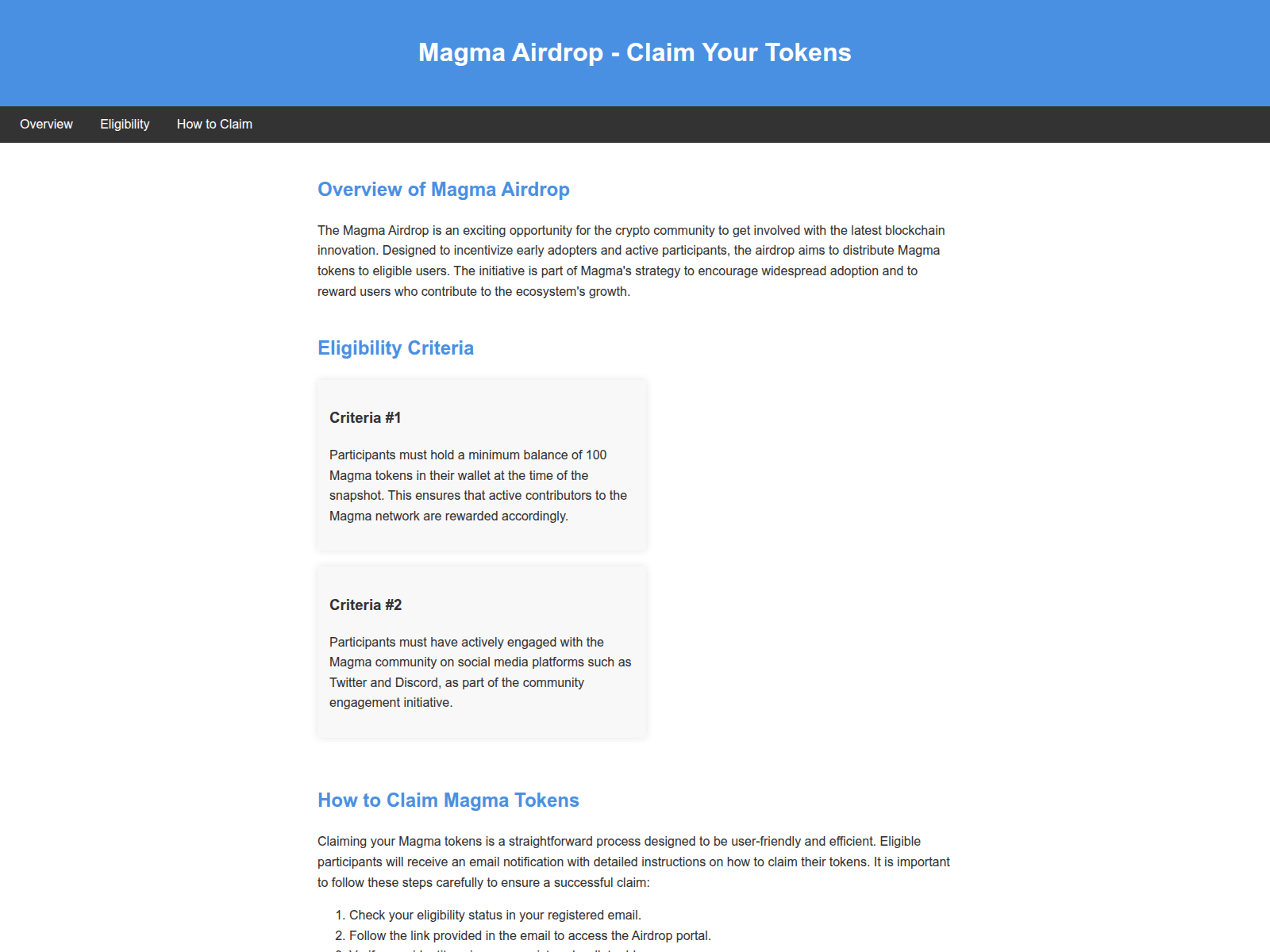 Screenshot of airdropmagma.live