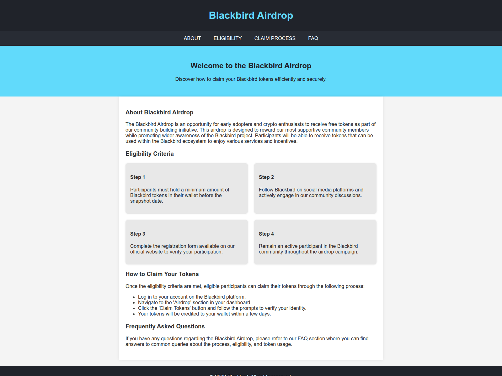 Screenshot of airdropblackbird.live