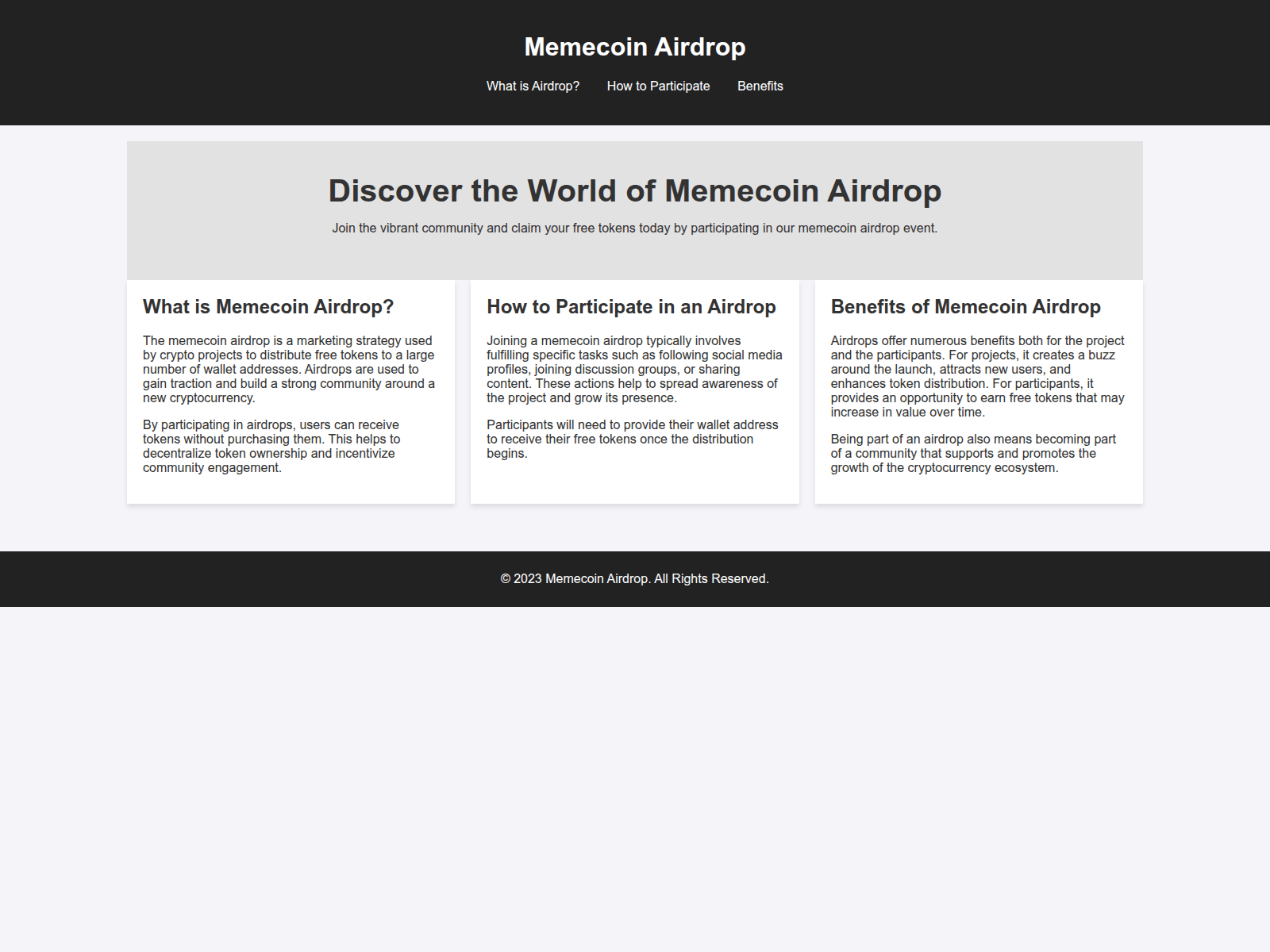 Screenshot of airdropmemecoin.live