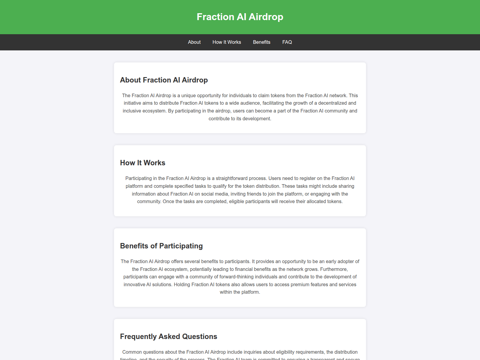 Screenshot of airdropfractionai.live