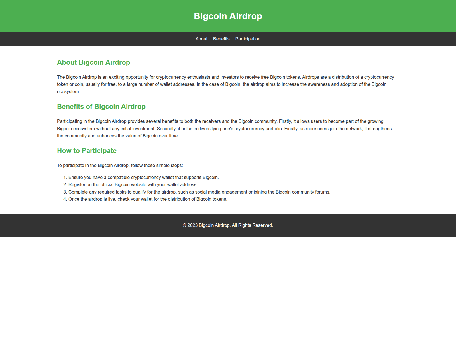 Screenshot of airdropbigcoin.live