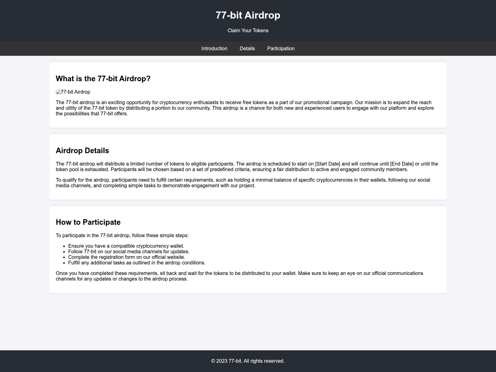 Screenshot of airdrop77bit.live