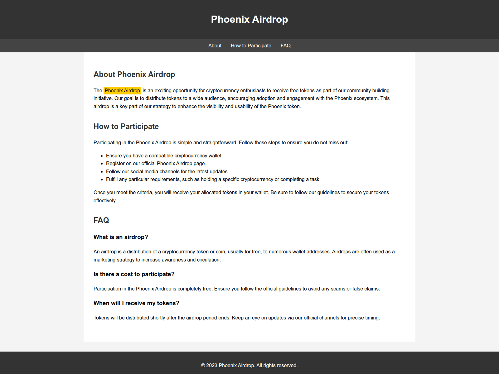 Screenshot of airdropphoenix.live
