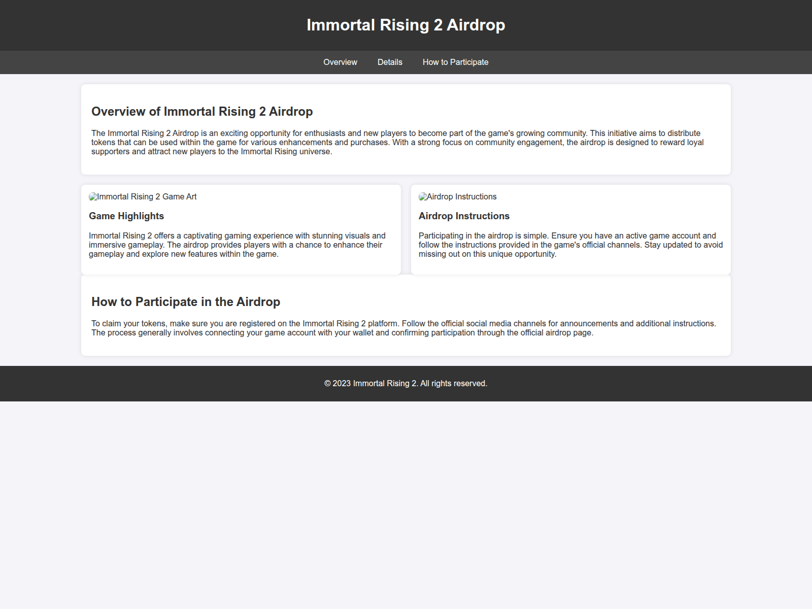 Screenshot of airdropimmortalrising2.live
