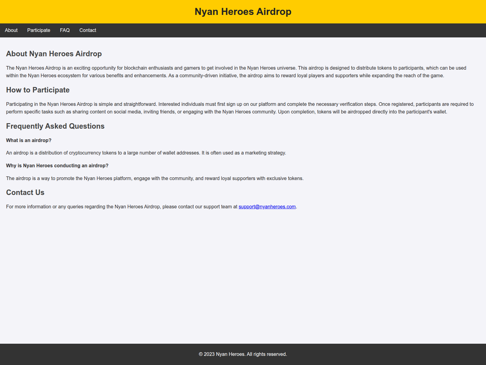 Screenshot of airdropnyanheroes.live