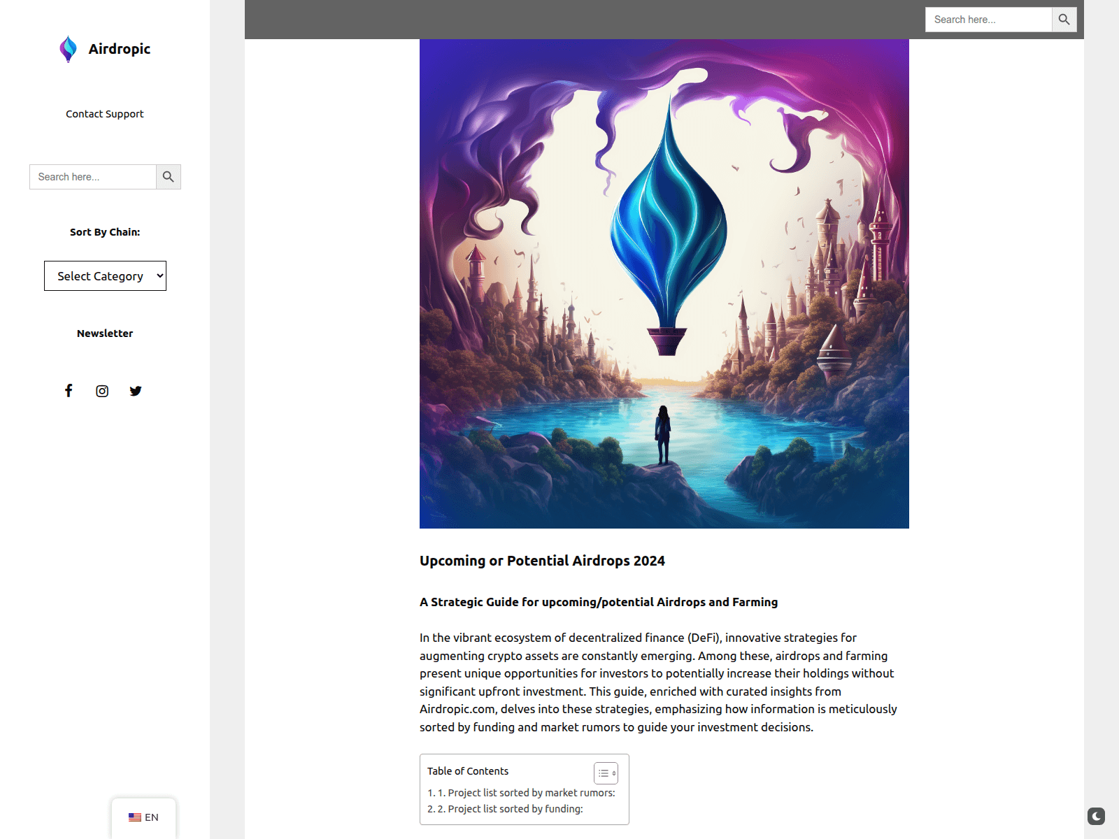 Screenshot of airdropic.com