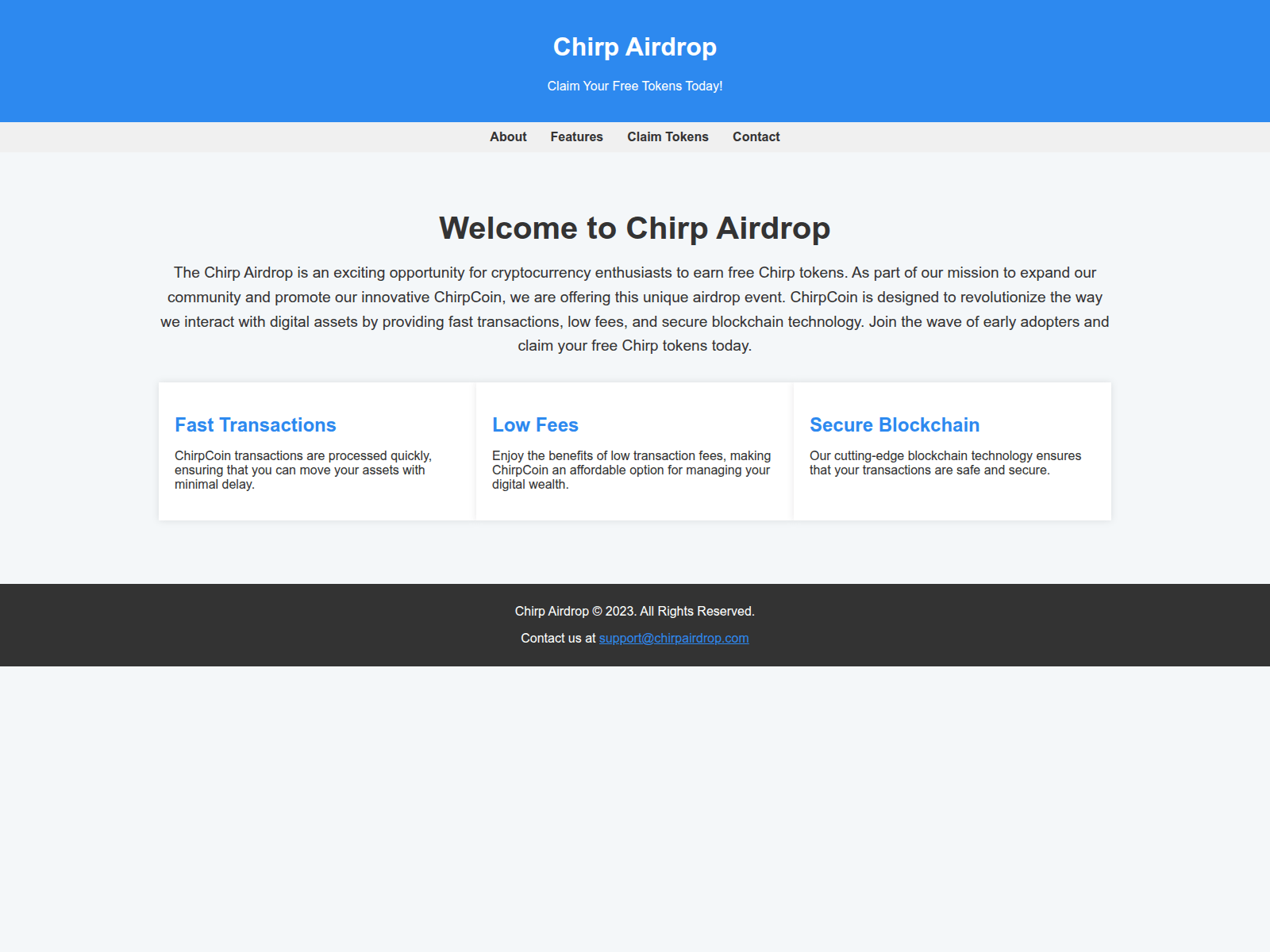 Screenshot of chirpairdrop.live