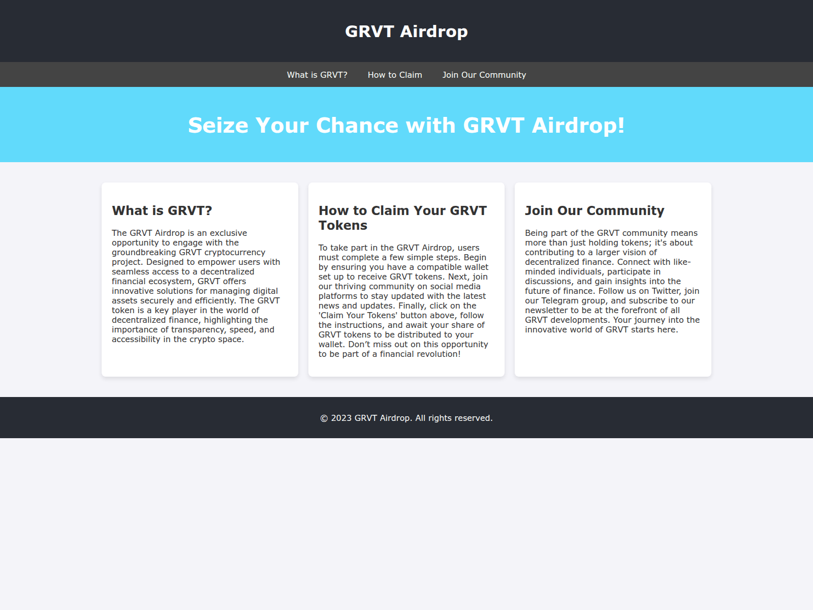 Screenshot of grvt-airdrop.live