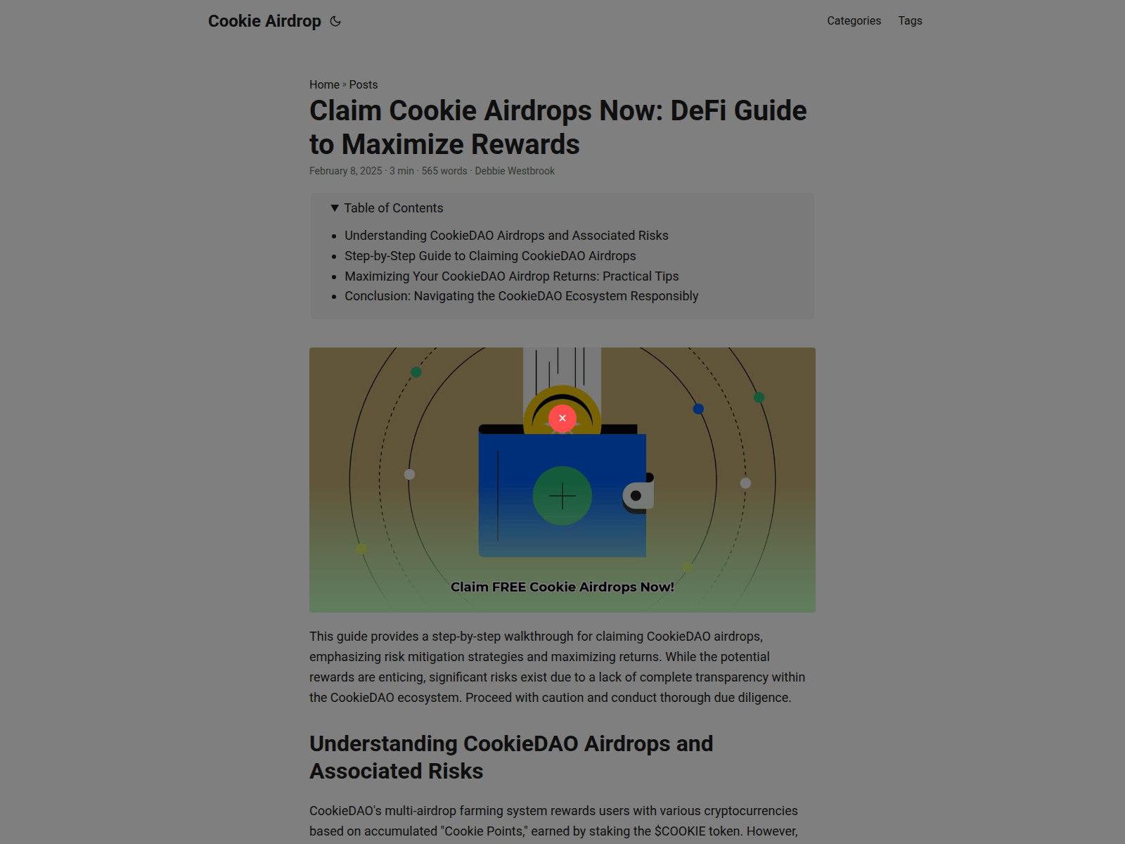 Screenshot of cookie-airdrop.pages.dev