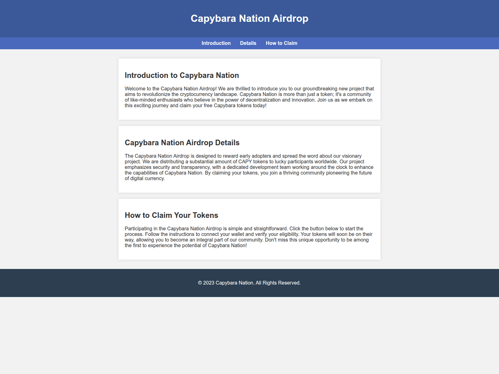 Screenshot of capybaranational-airdrop.live
