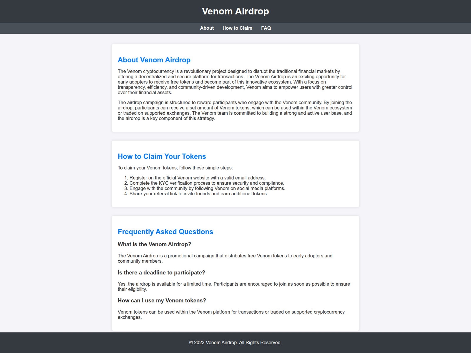 Screenshot of vennom-airdrop.live