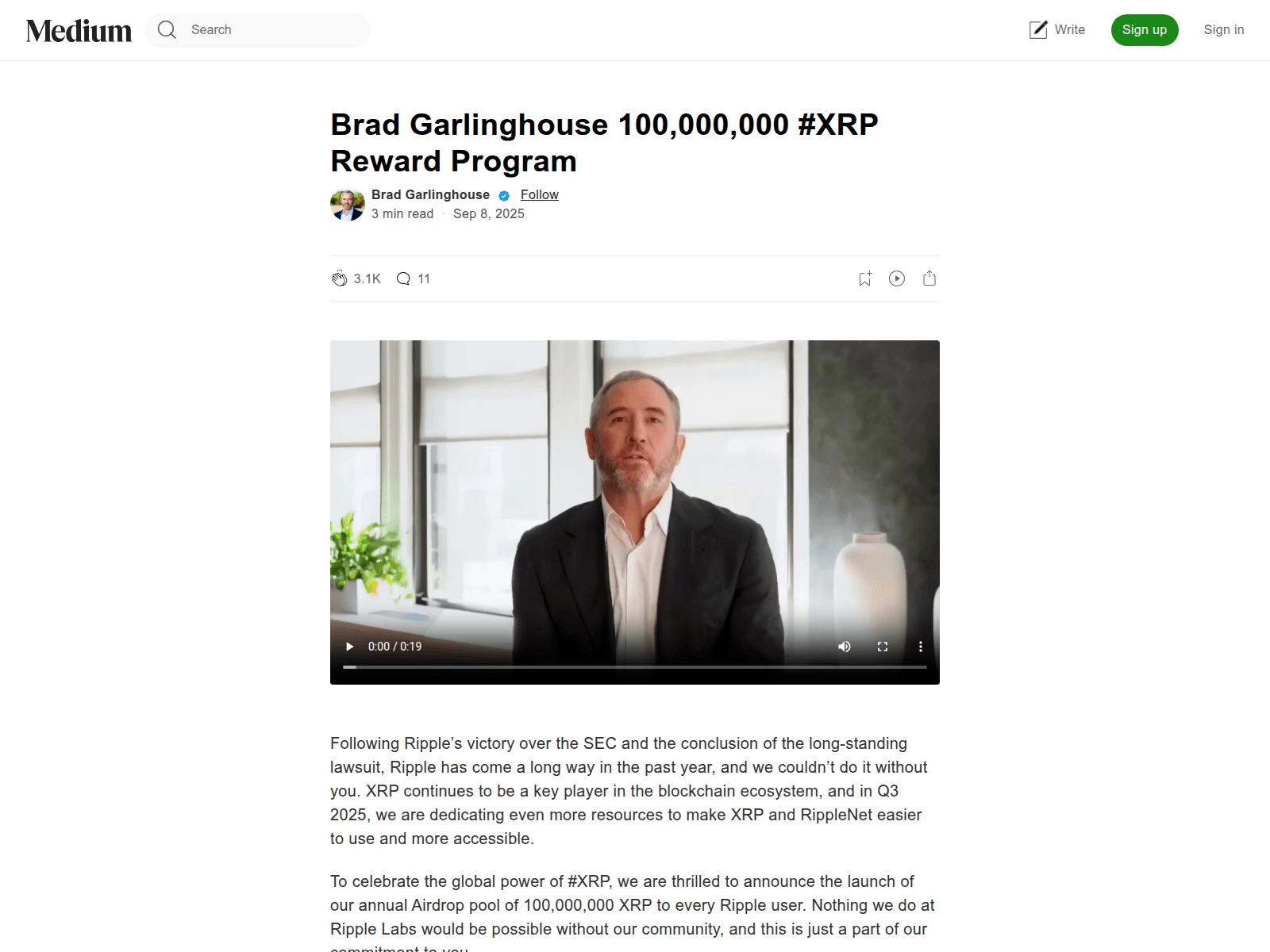 Screenshot of xrp-celebration.org