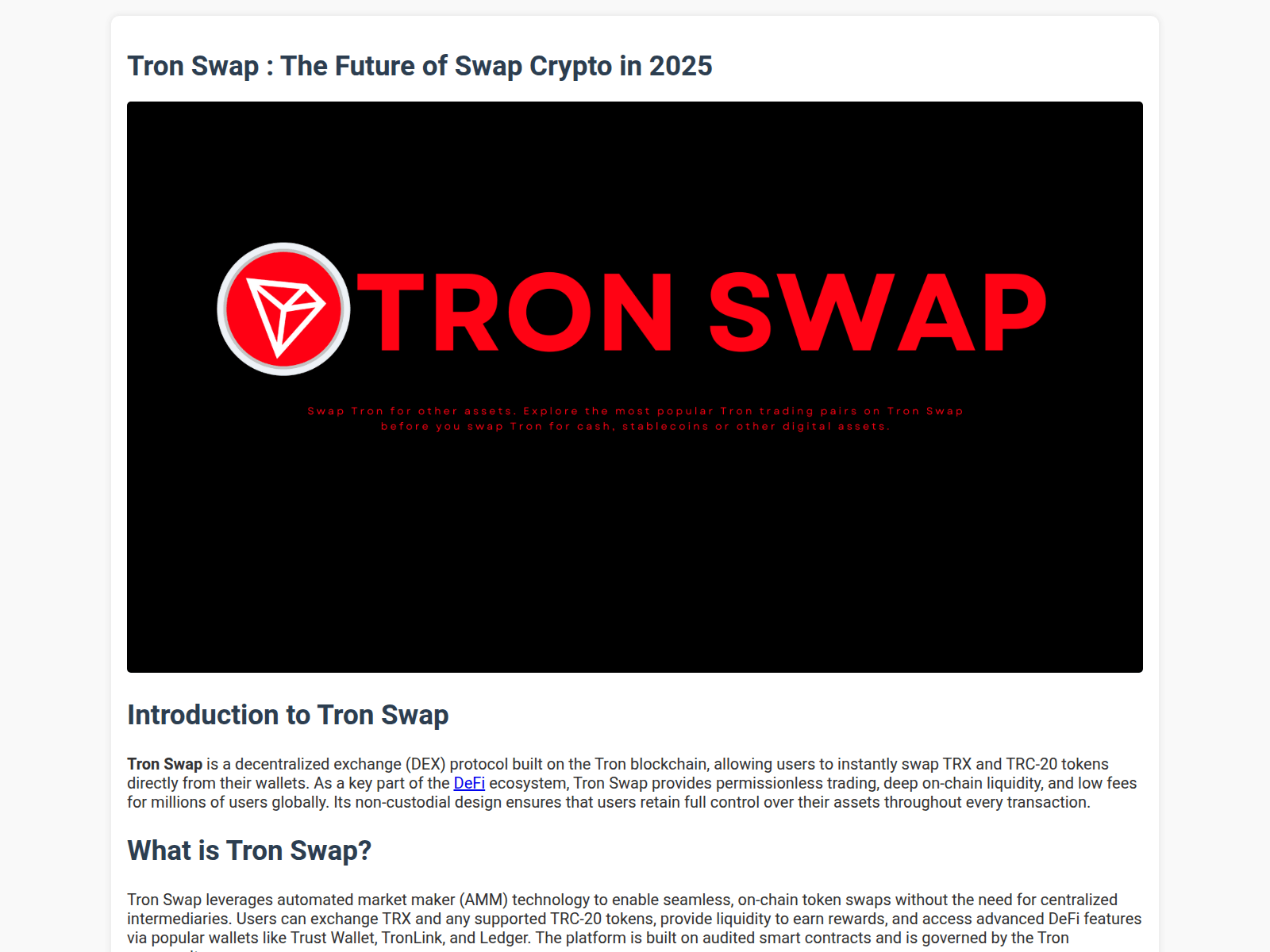 Screenshot of tron-swap.vercel.app