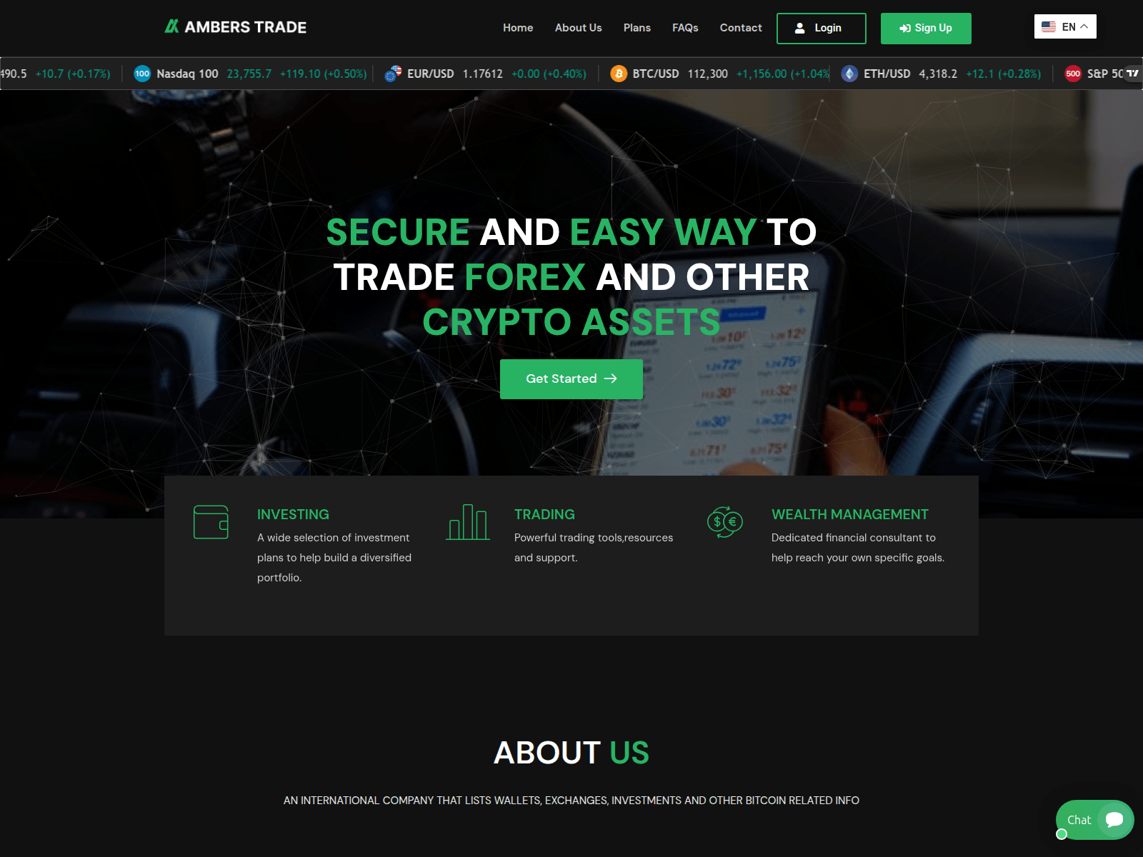 Screenshot of amberstrade.com