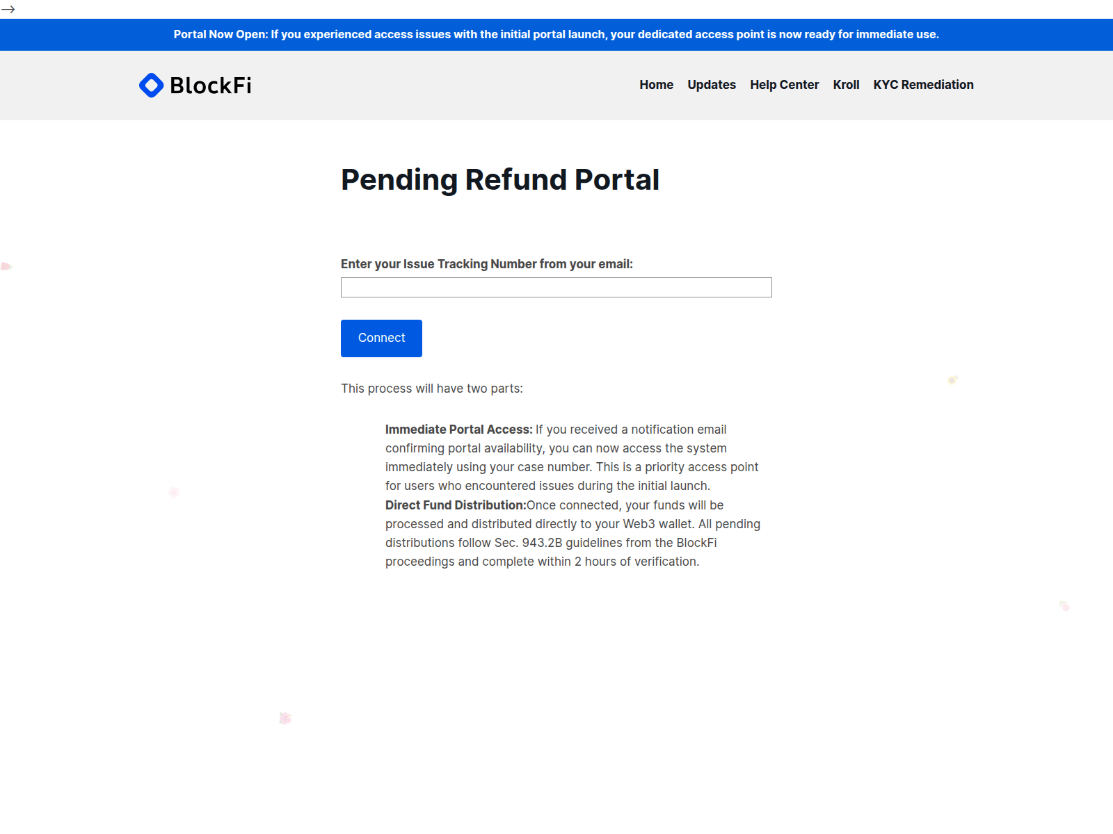 Screenshot of restructure-ra-unsolved-cases-blockfi.com