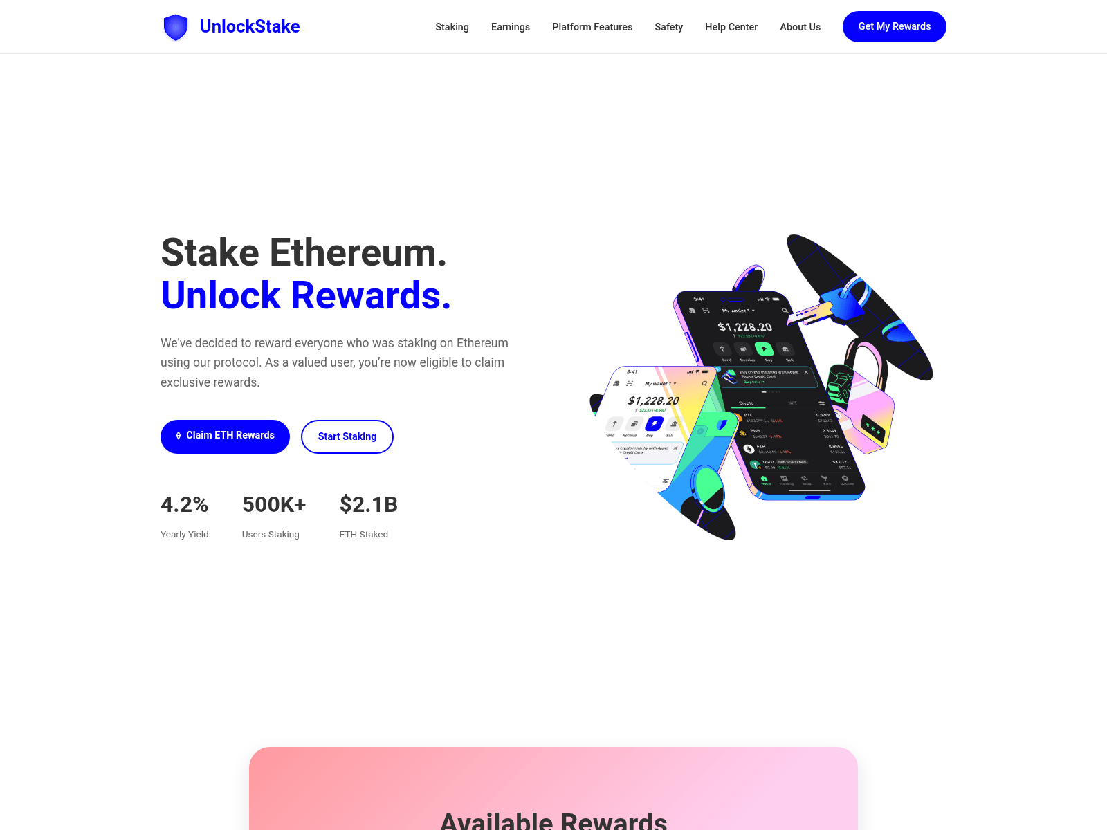 Screenshot of unlockstake.net