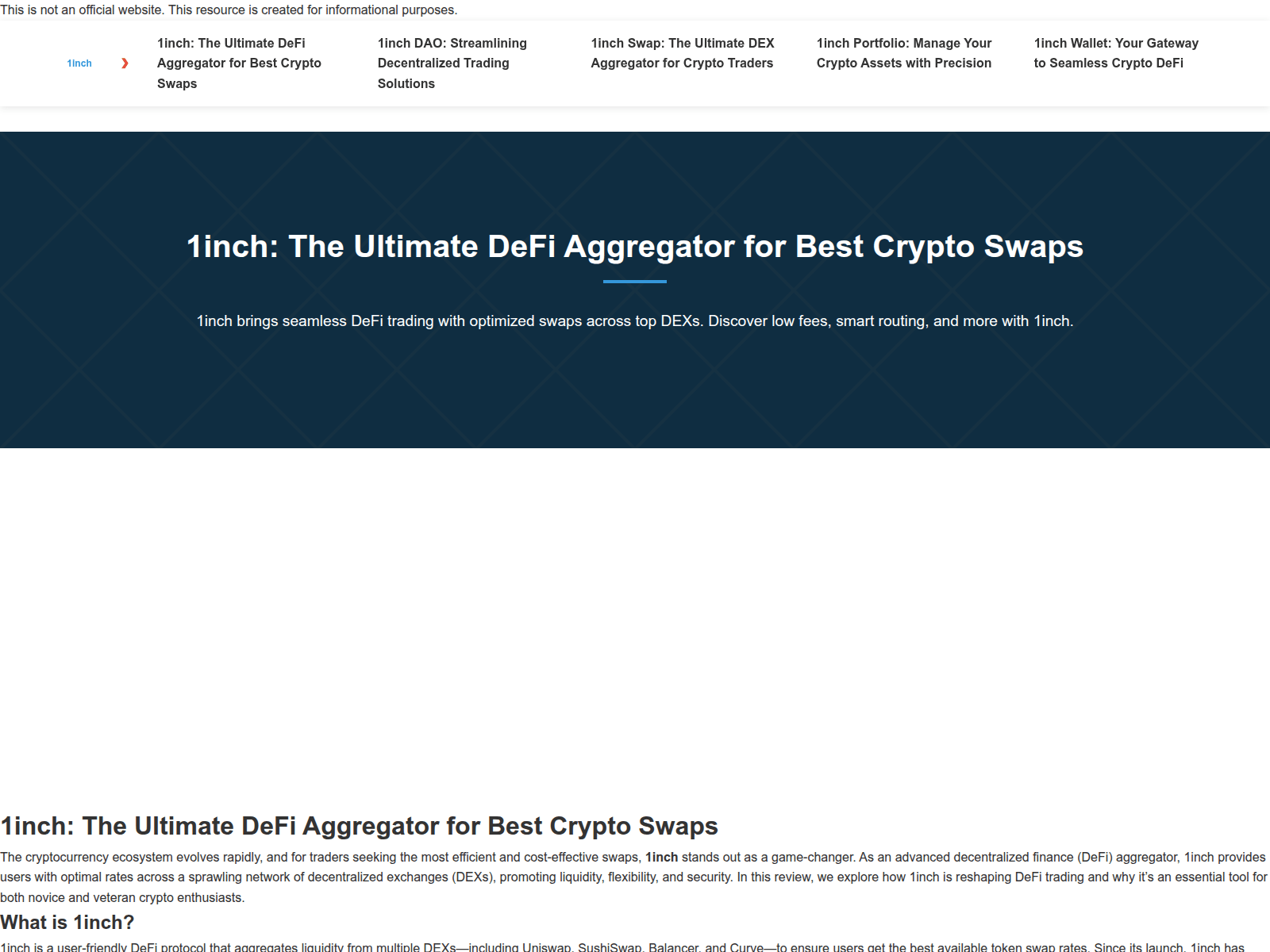 Screenshot of swap.web-1inch.to