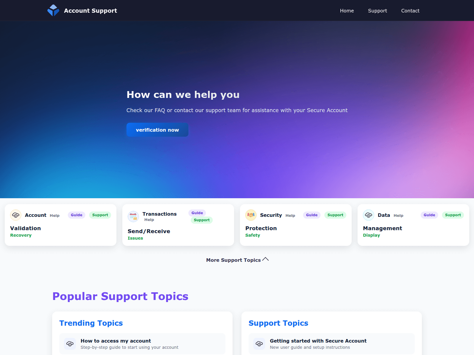 Screenshot of accountsupportverifing.org