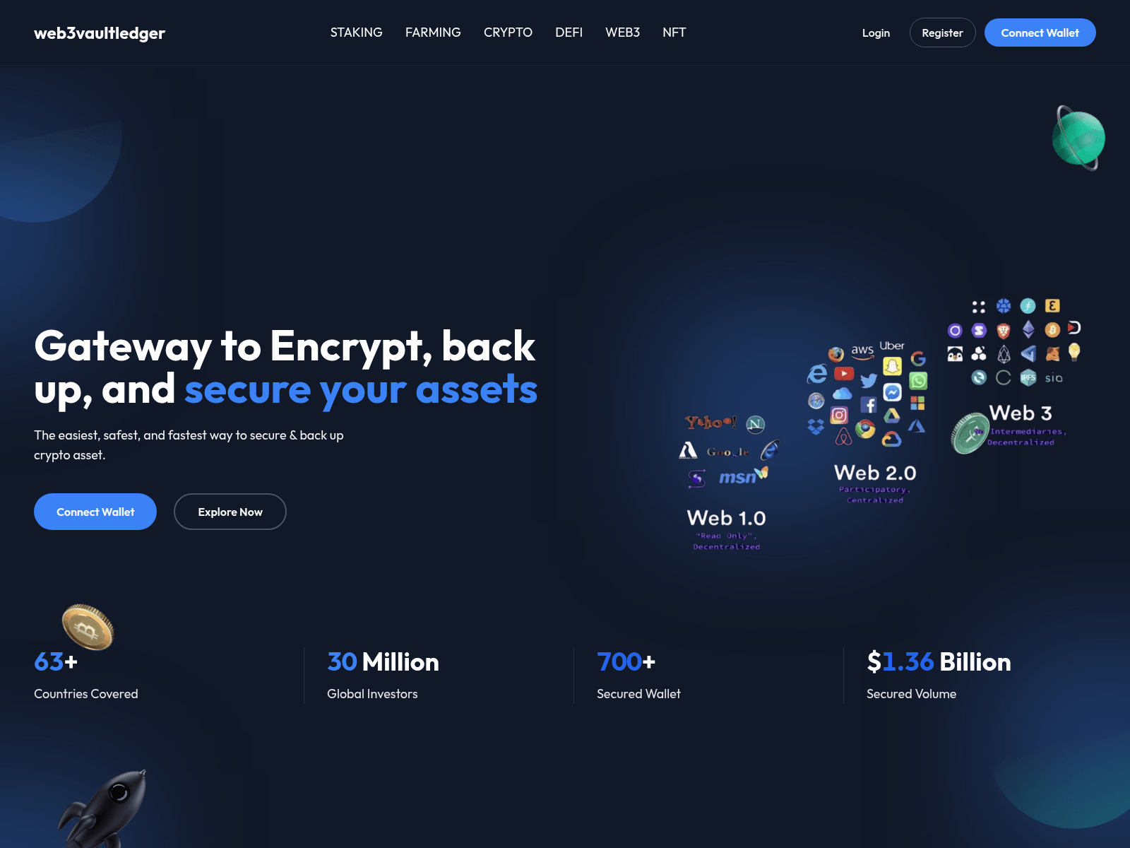 Screenshot of web3vaultledger.com