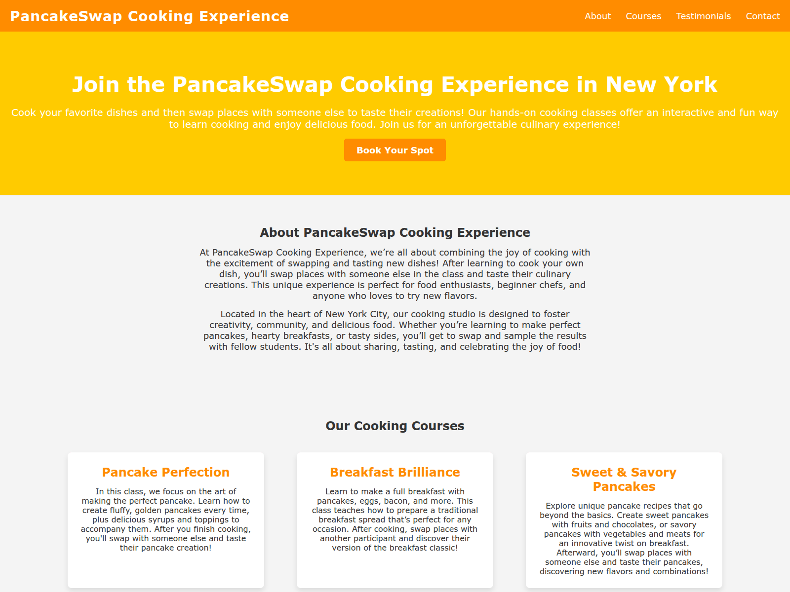 Screenshot of pancakecooking-swap.com