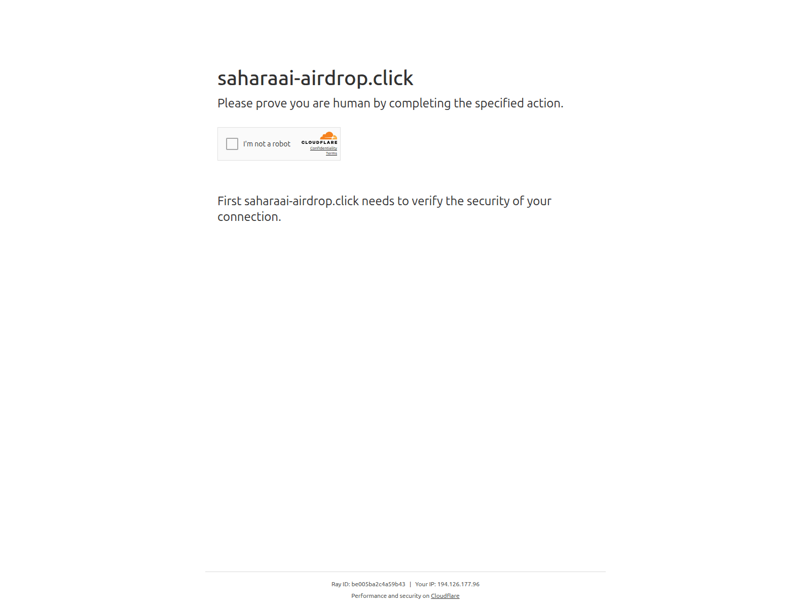 Screenshot of saharaai-airdrop.click