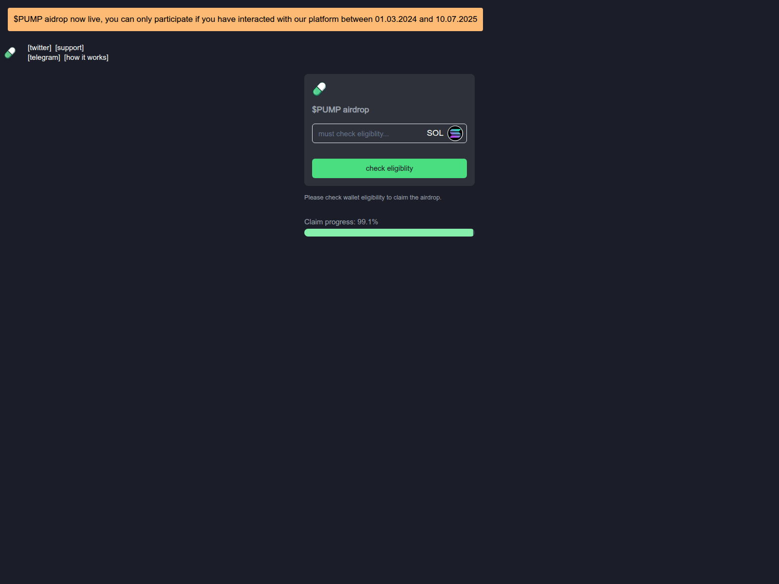 Screenshot of pumpfun-airdrop.com