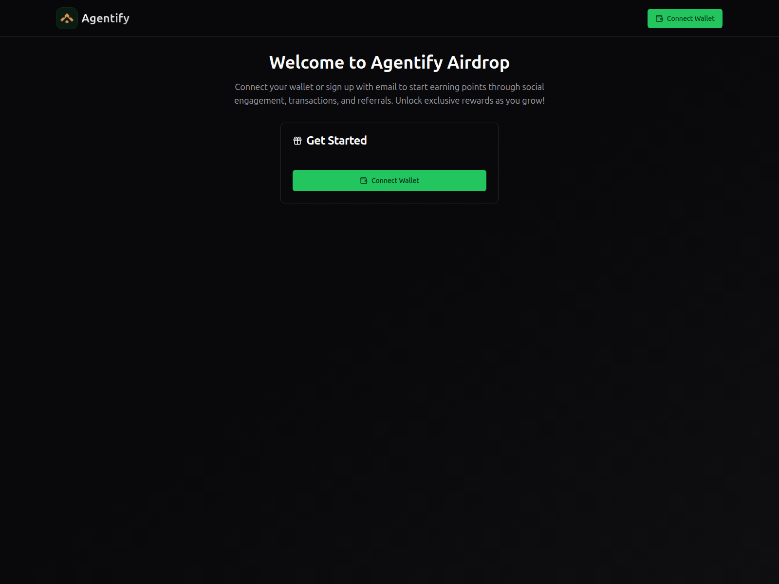Screenshot of airdrop.agentifyai.xyz