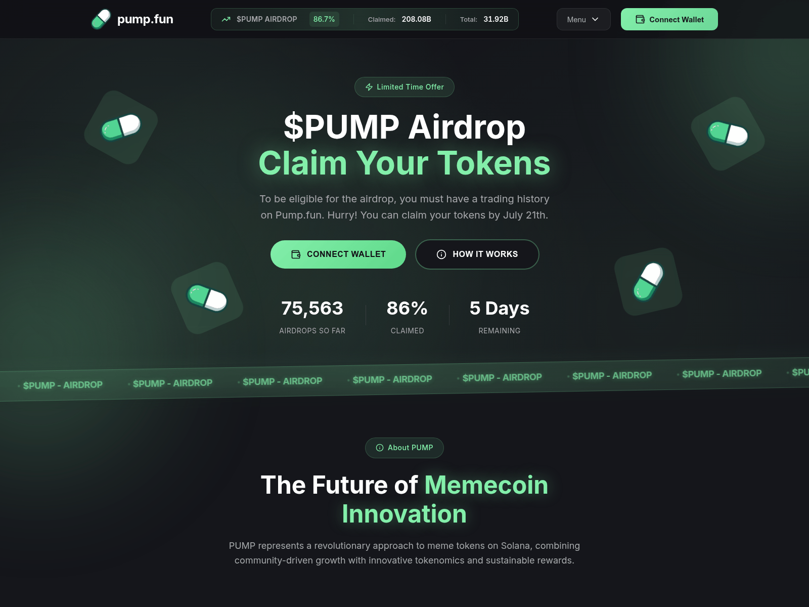 Screenshot of pumpairdrops.pages.dev