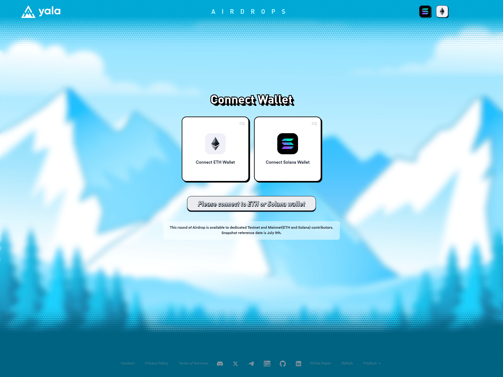 Screenshot of yala-airdrop-dapp-test.pages.dev
