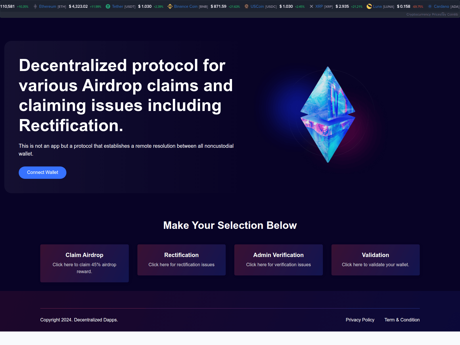 Screenshot of receiveairdropreward.pages.dev