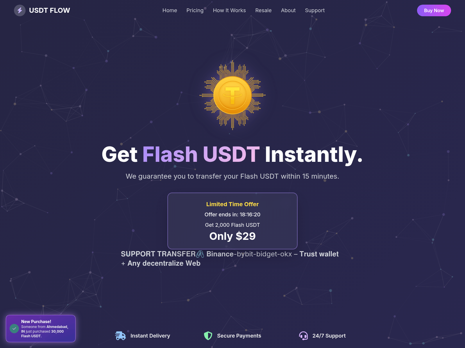Screenshot of flashusdtsale.online