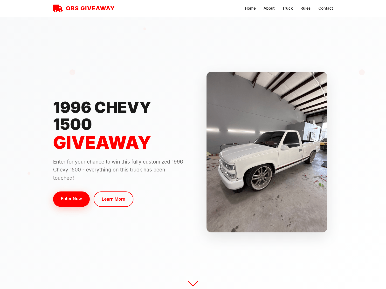 Screenshot of 96obsgiveaway.com