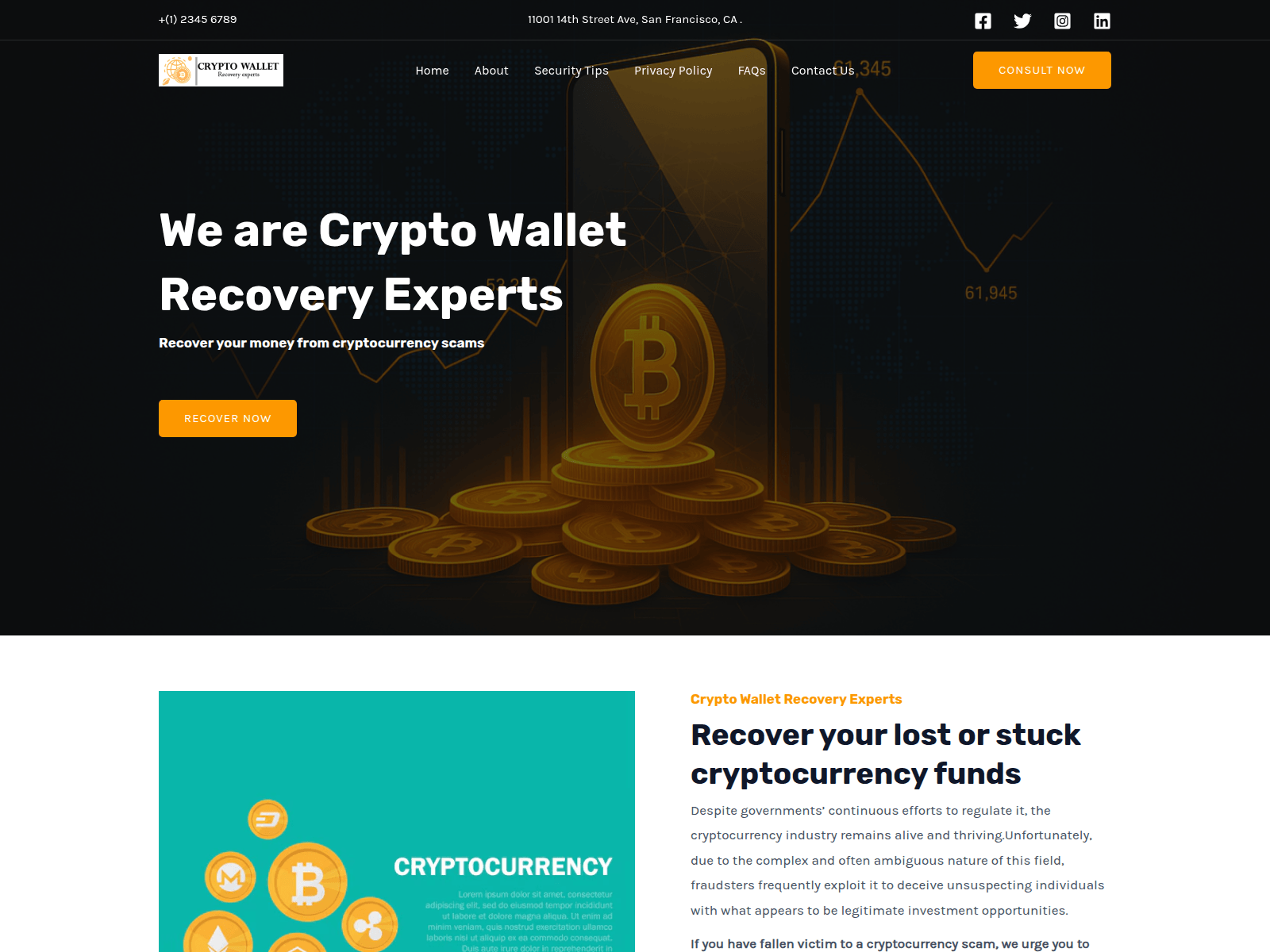 Screenshot of cryptowalletrecoveryexperts.com