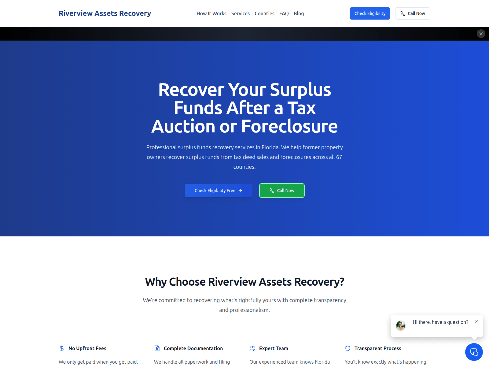 Screenshot of riverviewassetsrecoverygroup.com