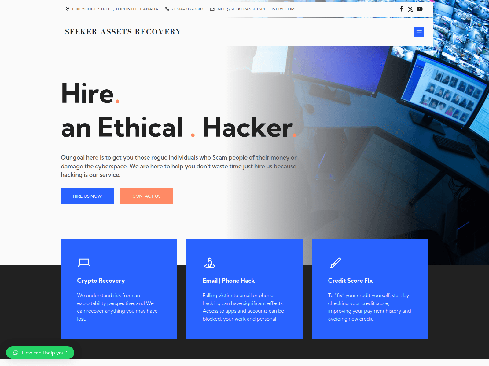 Screenshot of seekerassetsrecovery.com