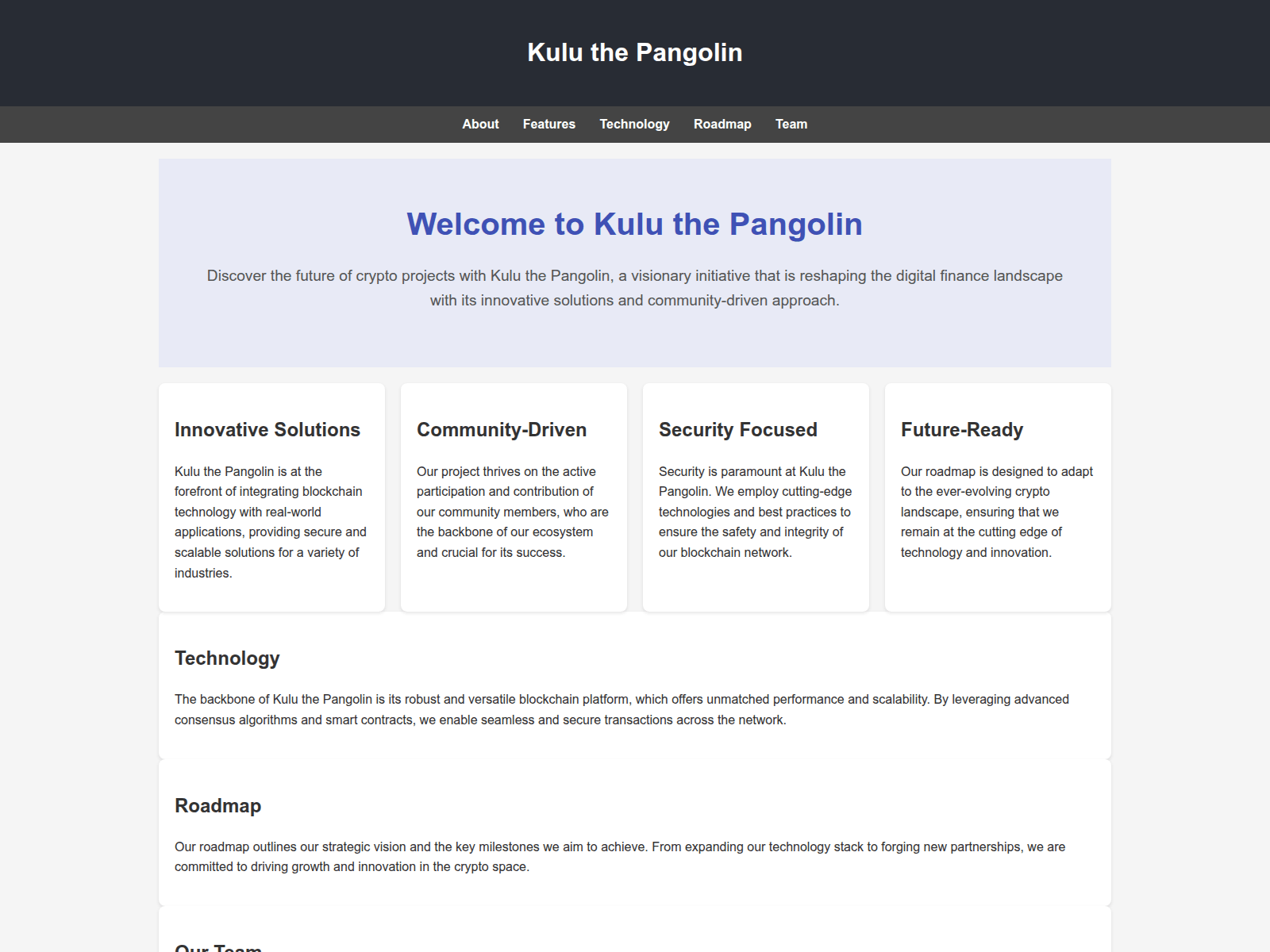 Screenshot of kuluthepangolin.live