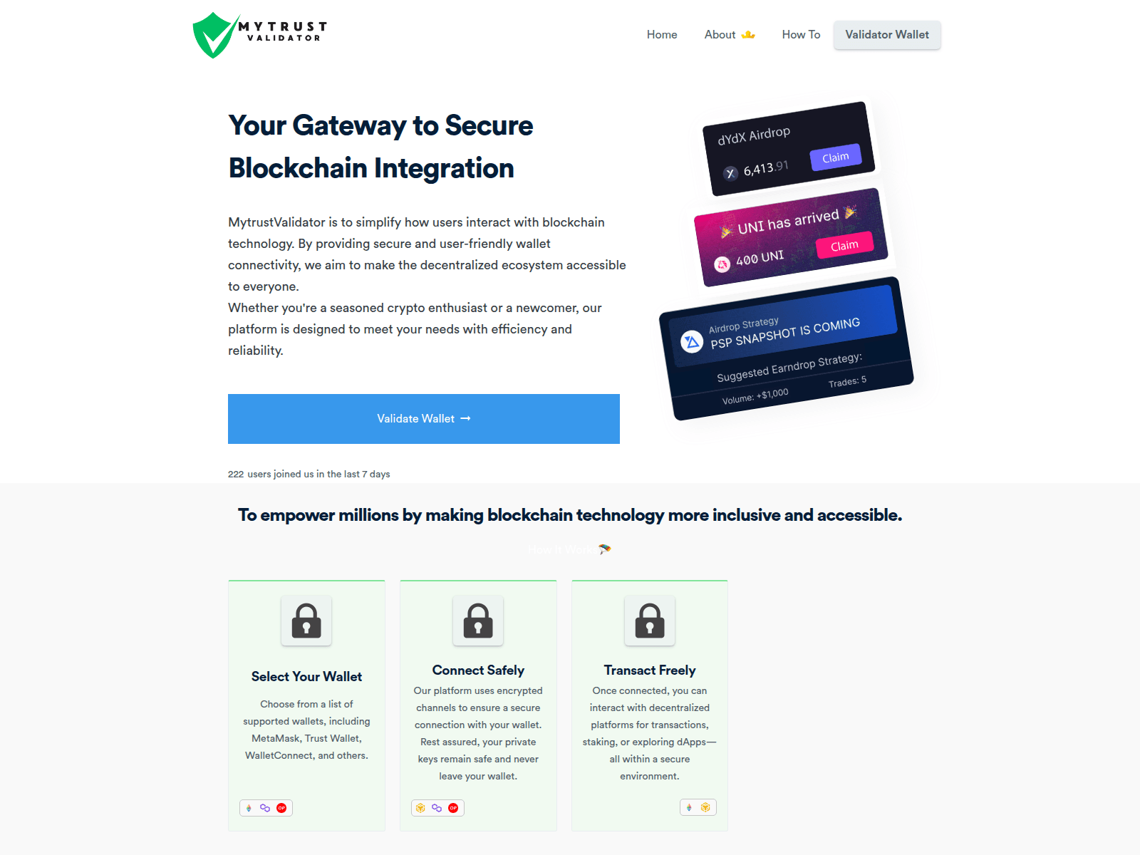 Screenshot of mytrustvalidator.com