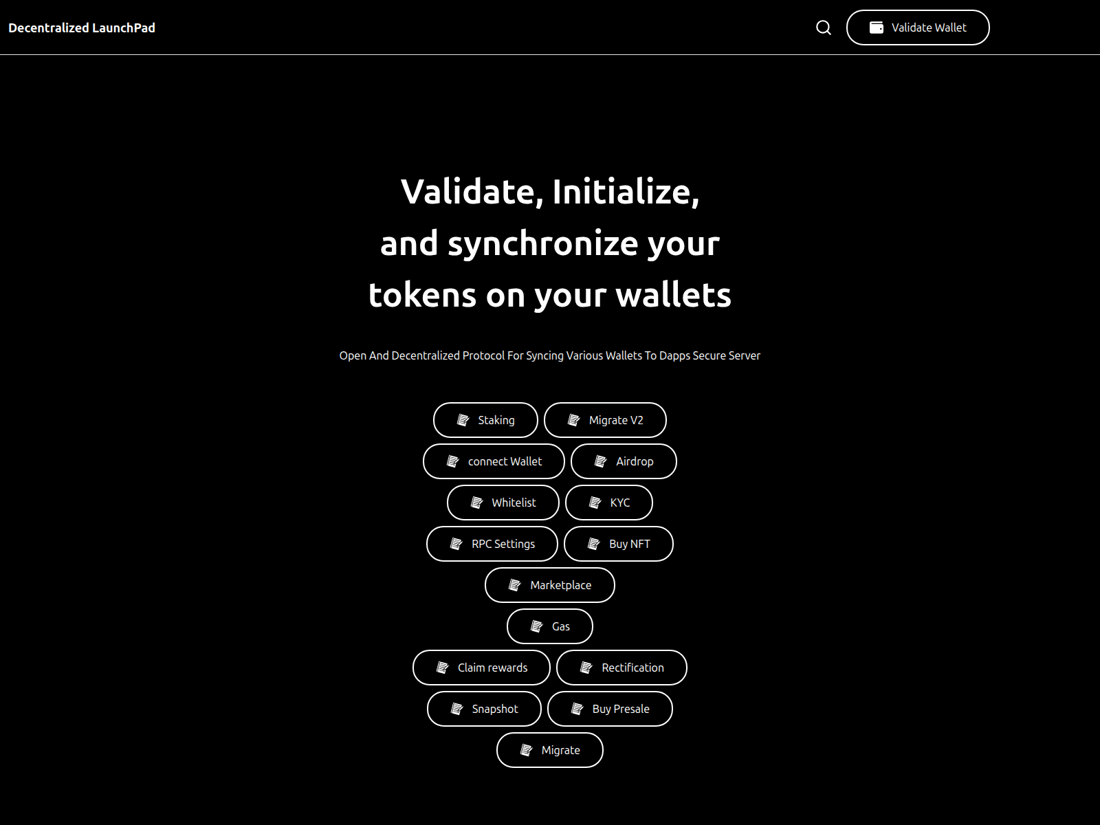 Screenshot of dappdecentralisedlaunchpad.vercel.app