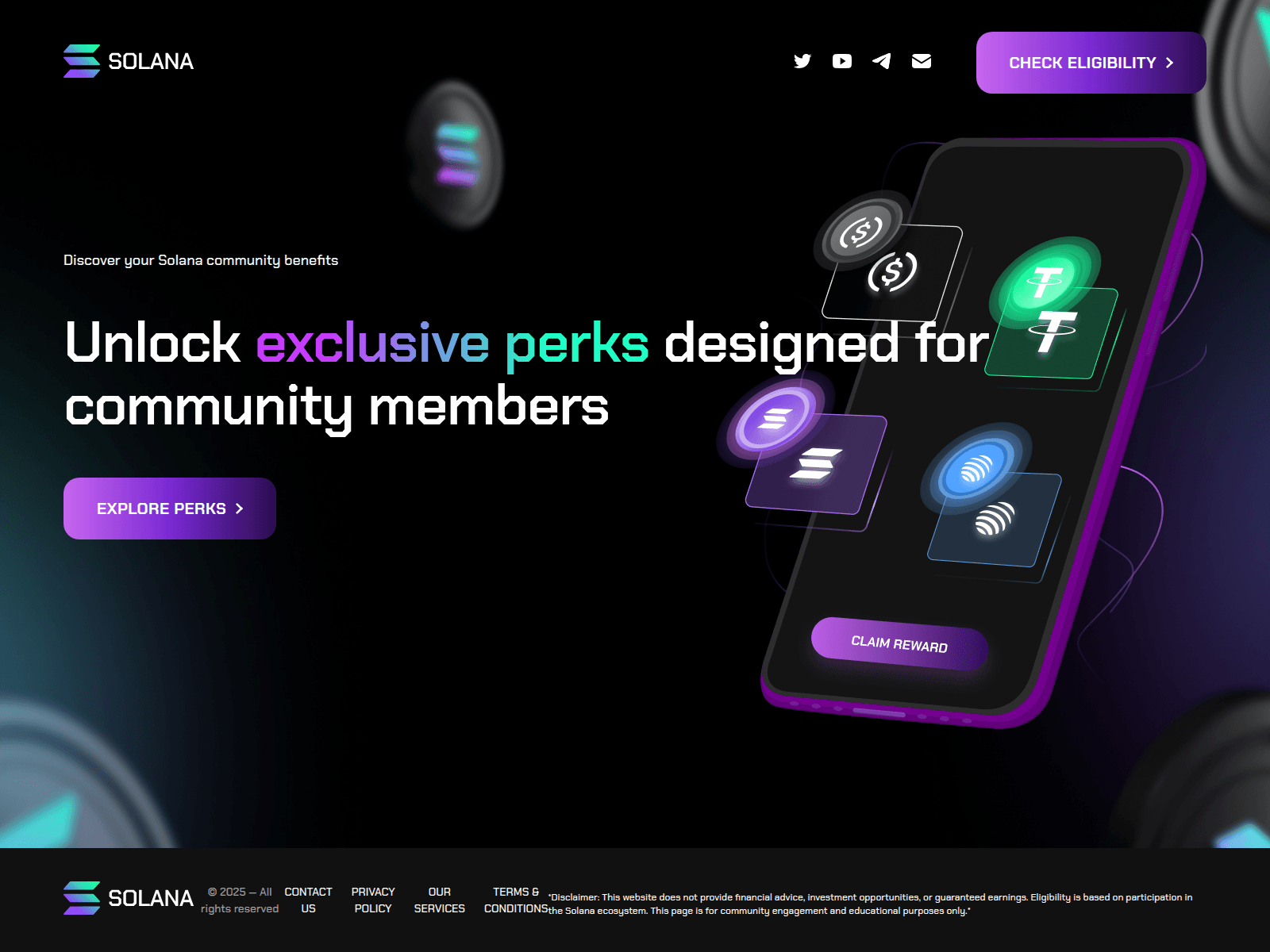 Screenshot of solanaperks.com