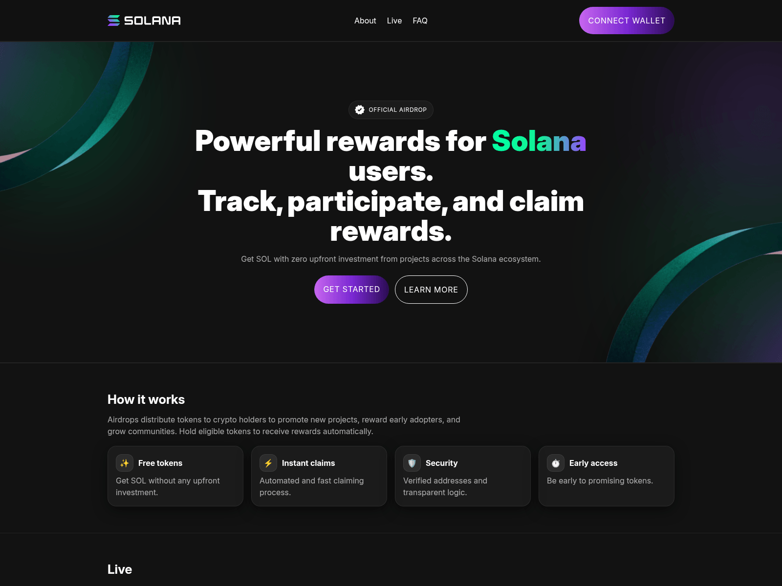Screenshot of solana-allocation.com