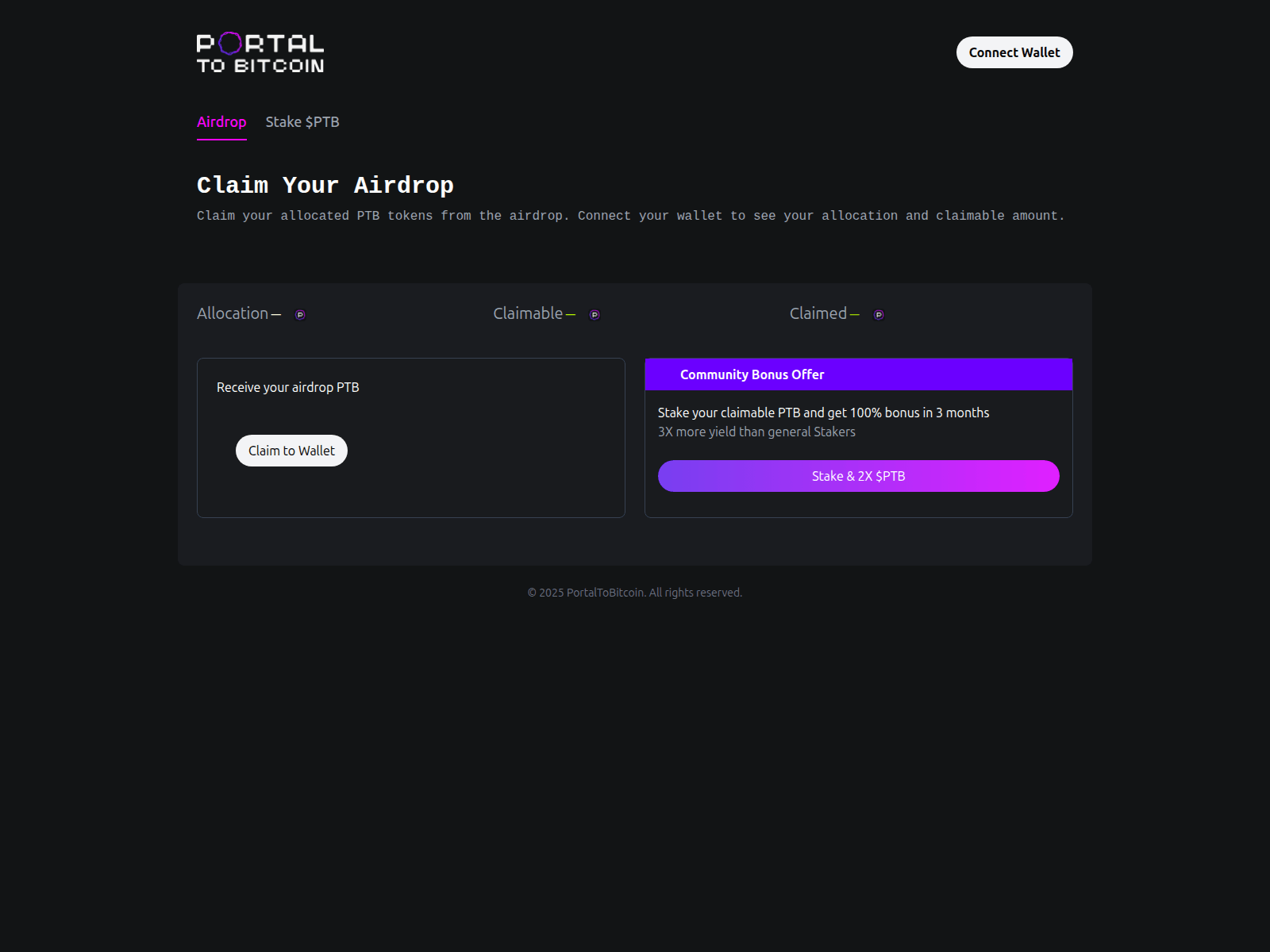 Screenshot of portaltobitcoln.me