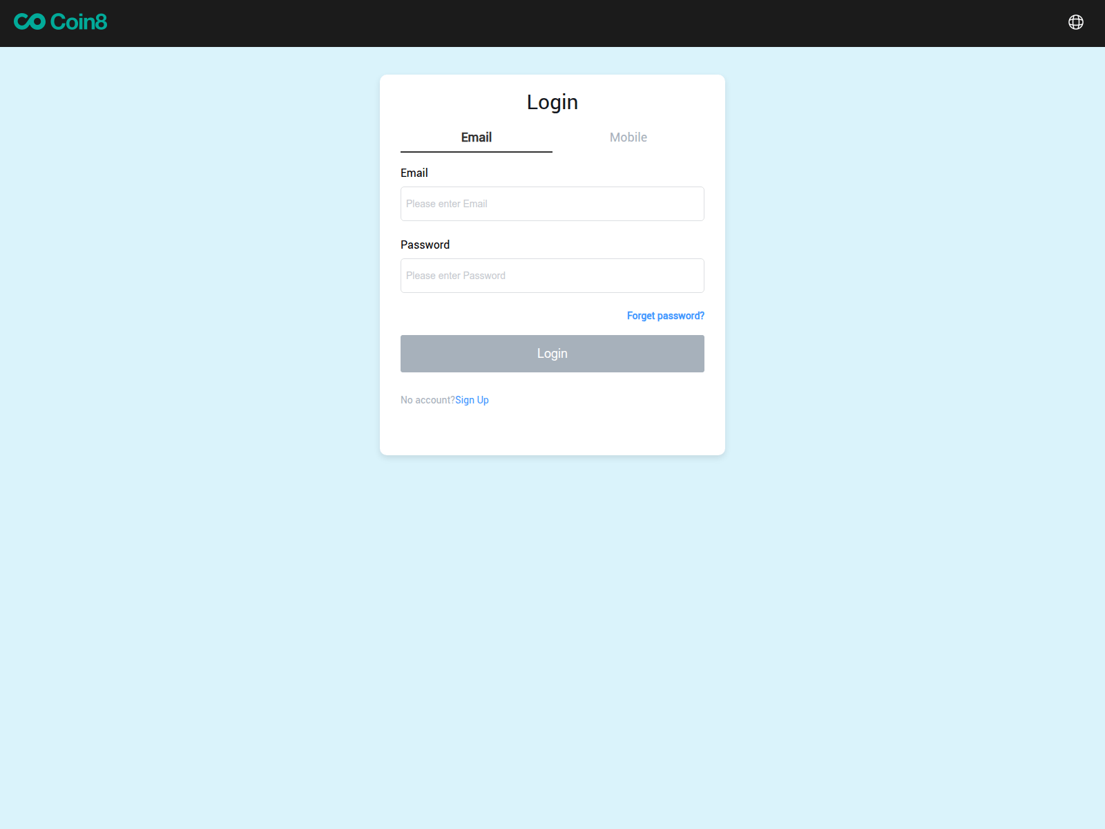 Screenshot of coin8-login-exchange.com
